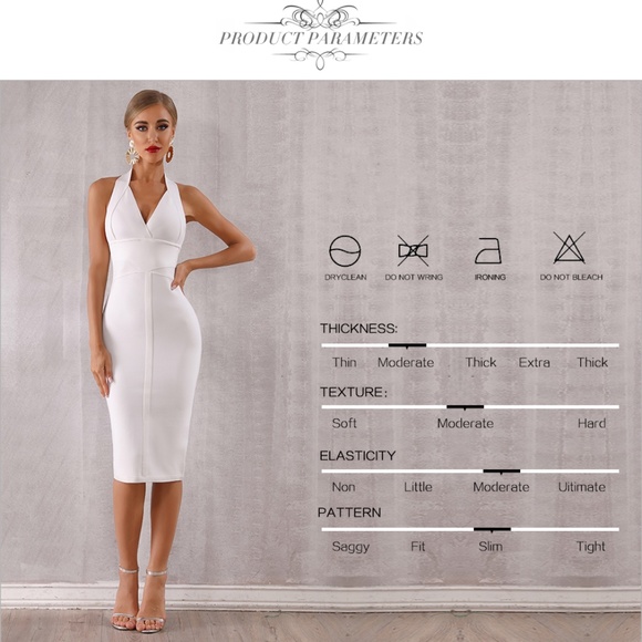 Bandage Halter Top V-Neck Slim Midi Dress Backless - Picture 2 of 12